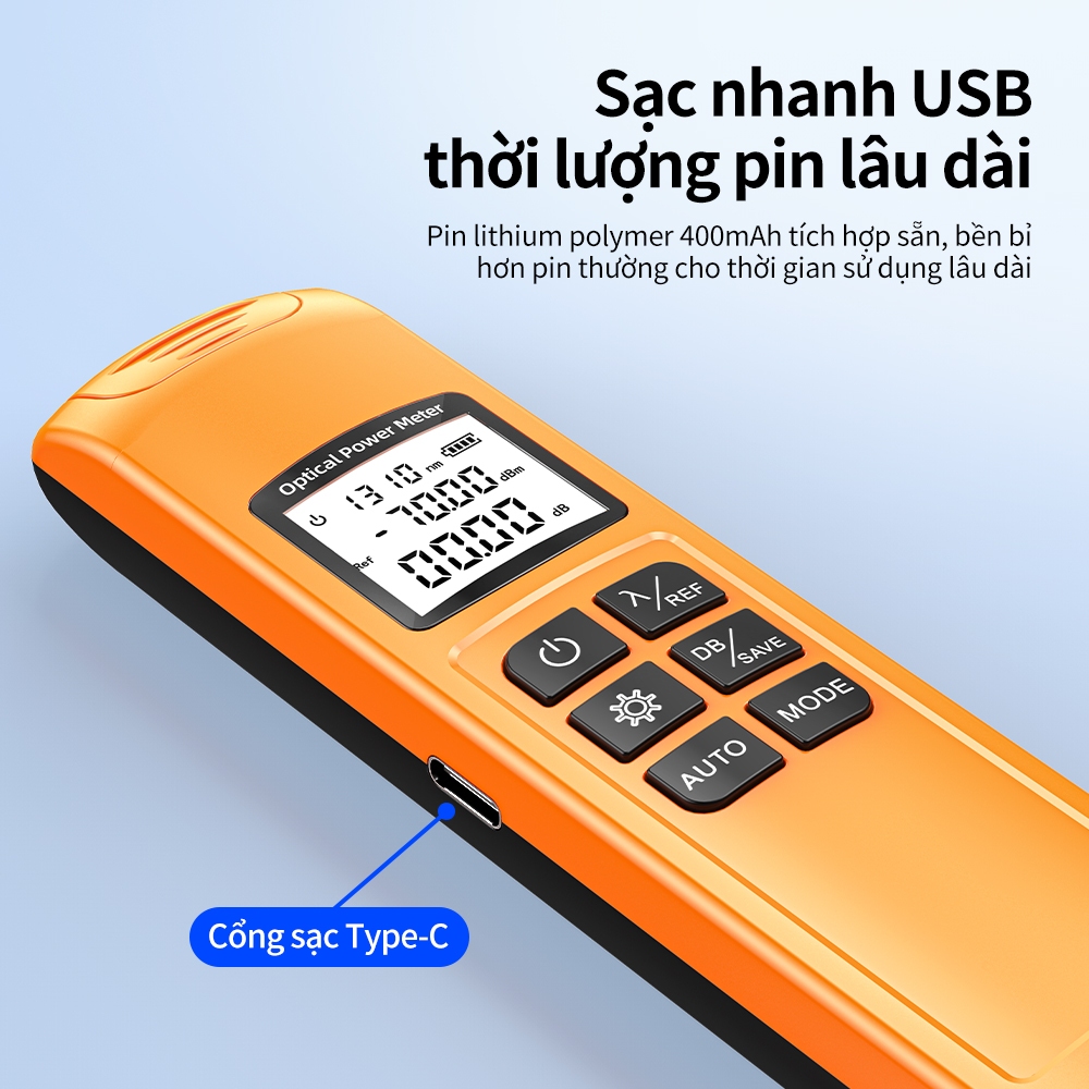 May Do Cong Suat Quang G10 Mini FTTH Pin Sac Do Chinh Xac Cao Test Cap Quang