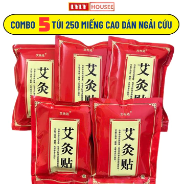 COMBO 5 TÚI 250 Miếng Dán Nhiệt Ngải Cứu Gói Giảm Đau Nhức Xương Khớp, Cao Dán Làm Nóng Hỗ Trợ Xoa Bóp Nhức Mỏi