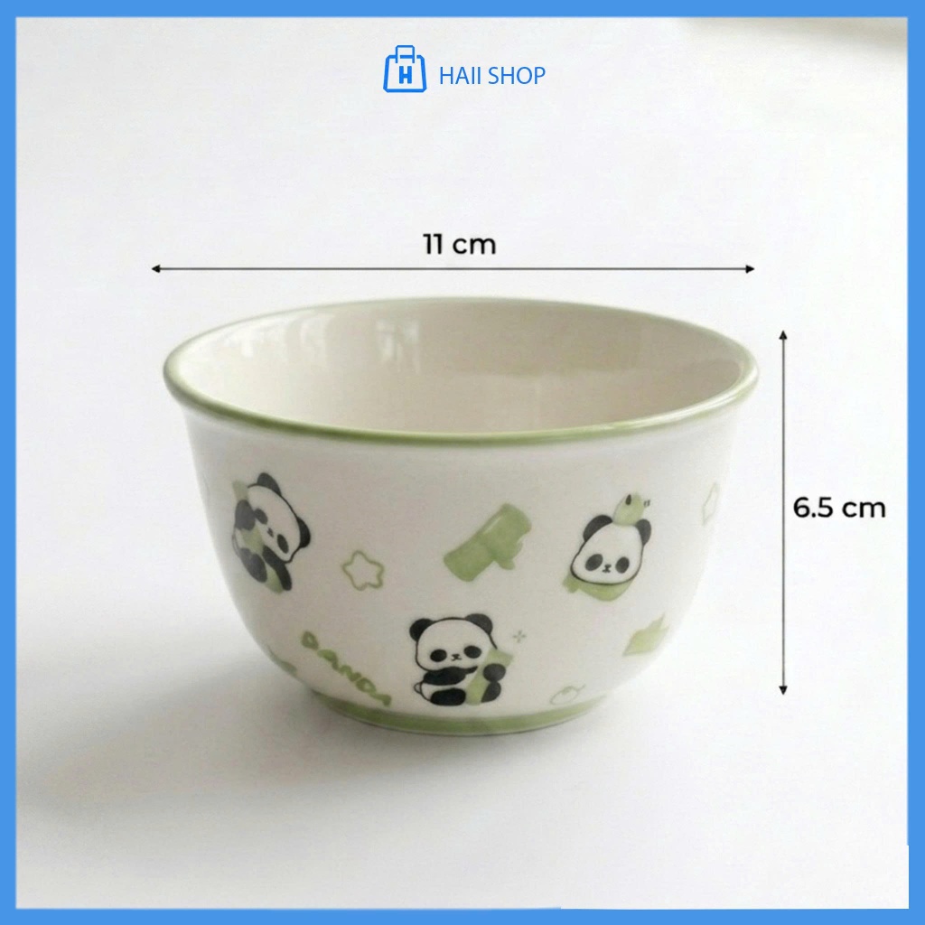 Bát Sứ Họa Tiết Gấu Trúc Siêu Dễ Thương – Chén Ăn Cơm Cao Cấp 11x6.5cm , Chịu Nhiệt Tốt, Bền Đẹp