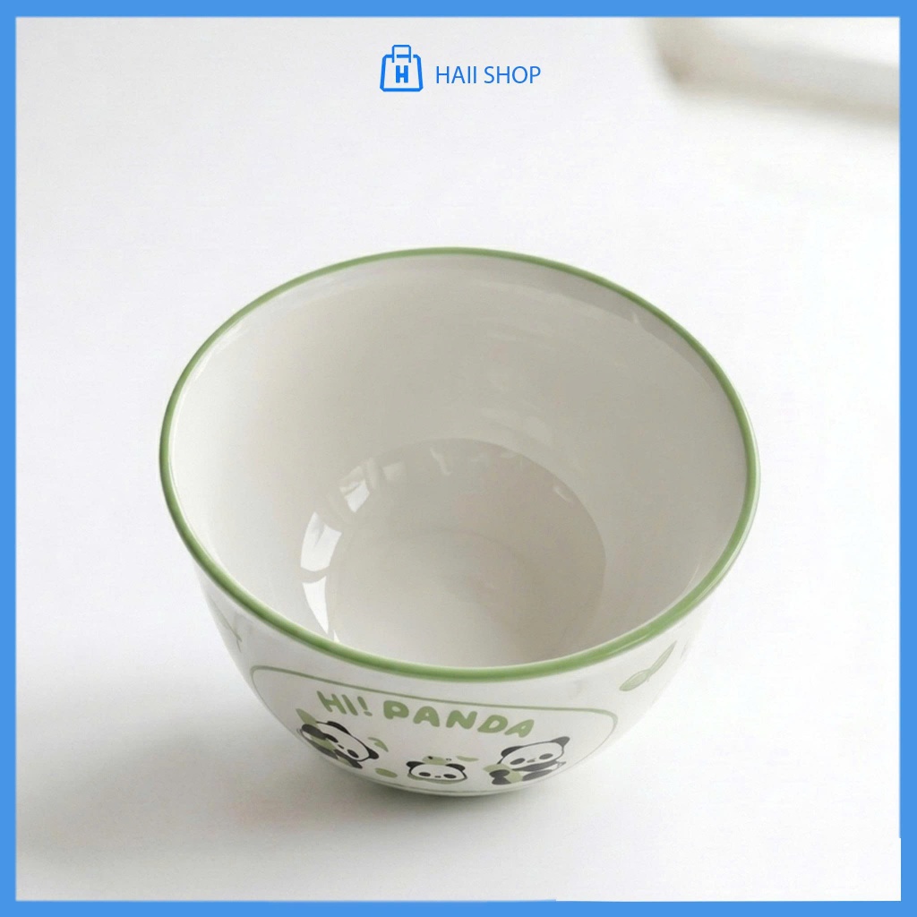 Bát Sứ Họa Tiết Gấu Trúc Siêu Dễ Thương – Chén Ăn Cơm Cao Cấp 11x6.5cm , Chịu Nhiệt Tốt, Bền Đẹp