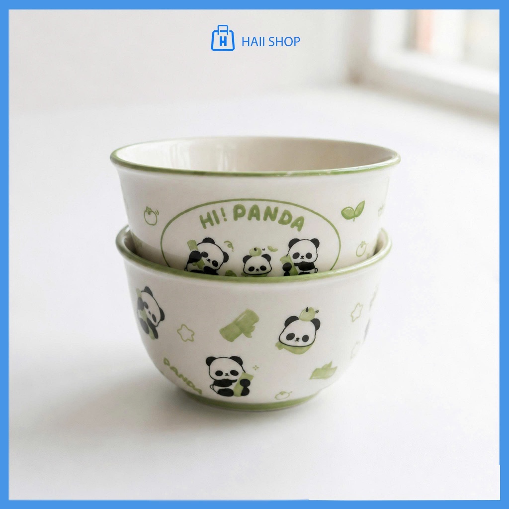 Bát Sứ Họa Tiết Gấu Trúc Siêu Dễ Thương – Chén Ăn Cơm Cao Cấp 11x6.5cm , Chịu Nhiệt Tốt, Bền Đẹp