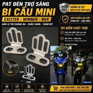 pas lắp bi cầu mini chảng ba xe exiter winer siêu gọn đẹp inoc 304 ko rỉ dày 2mm giá 1 cặp