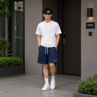 Quần Jean Ngố Nam  Jean Wash Ống Rộng Form Rộng Cạp Chun Dây Rút Xanh Denim Chất Jean J96