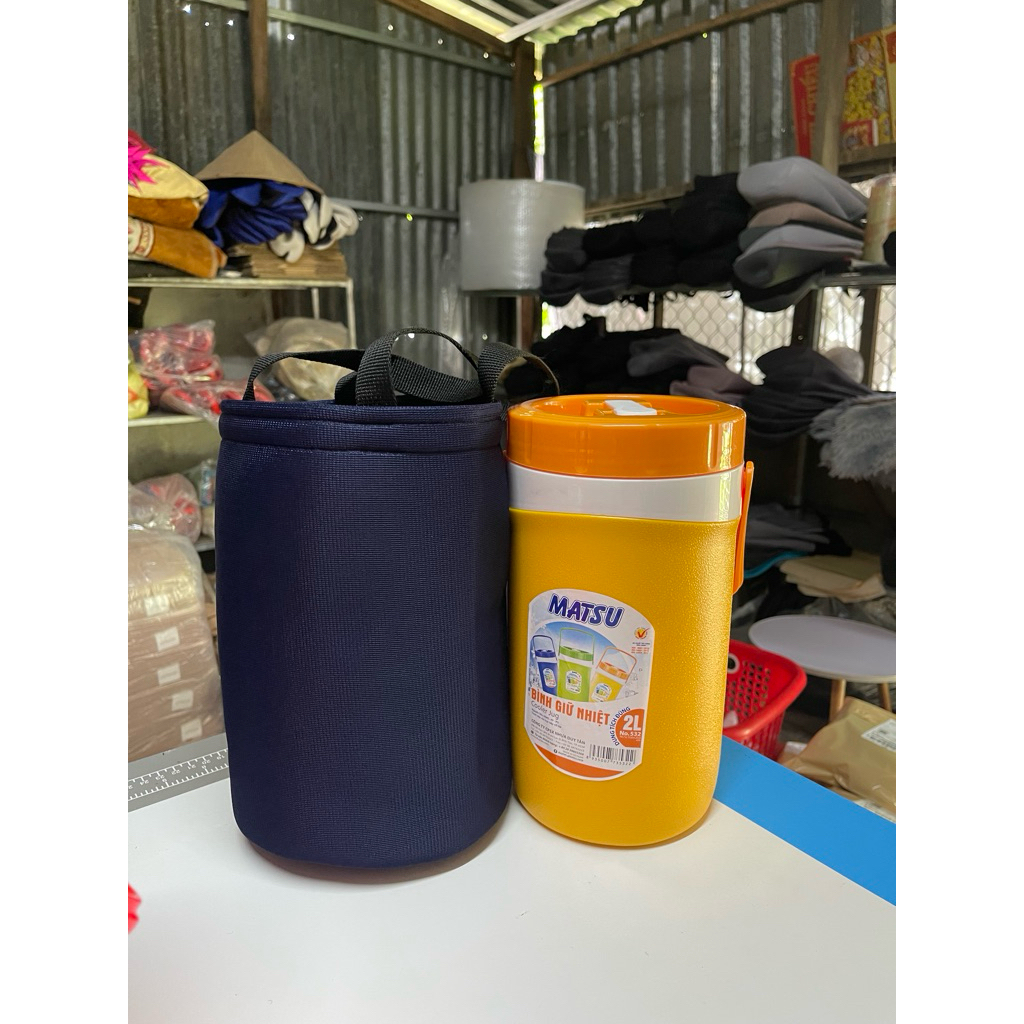 Combo 2 túi đựng phích nước đá [BÌNH NHỰA] vải bố dày dặn 1L-2L-3L-4(5)L ( GIAO MÀU NGẪU NHIÊN)