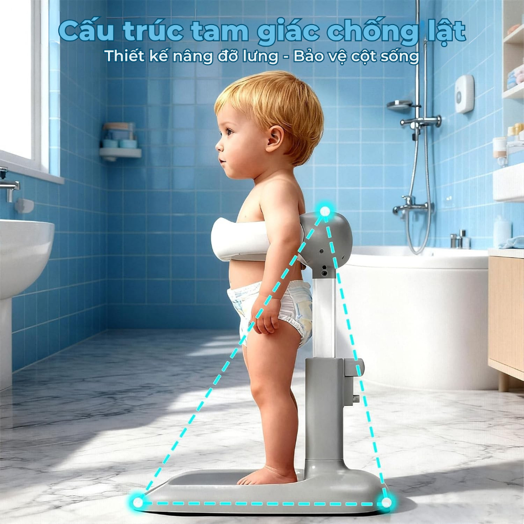 Ghế Tắm Gội Cho Bé BBKids, Có Tay Vịn, Điều Chỉnh Độ Cao, Hỗ Trợ Thay Tã, Chống Trượt - BB010