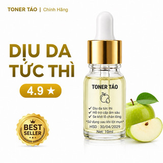 Toner táo Ngân Bình se khít lỗ chân lông 10ml - Dịu da, hỗ trợ cấp ẩm sâu
