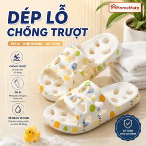 Dép Lỗ Chống Trượt Thoát Nước, Dép Đi Trong Nhà HomeMate Đúc Nguyên Khối Thoáng Khí Mùa Hè