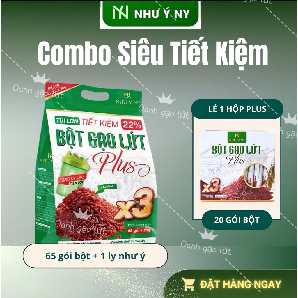 ( Túi to nhiều quà tặng) Bột gạo lứt plus kèm ly, dây, bảo hành