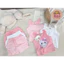 Set 3 bộ thun Hàn hai dây màu hồng baby H2.Studio