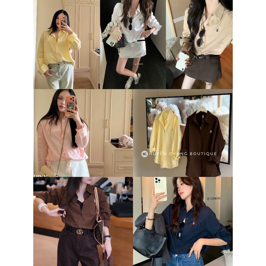 ÁO SƠ MI TAY DÀI THÊU NGỰA FREESIZE Form Rộng Basic Hàn Quốc thanh lịch, Dễ Phối Đi Làm Đi Chơi - HuyenChang Boutique