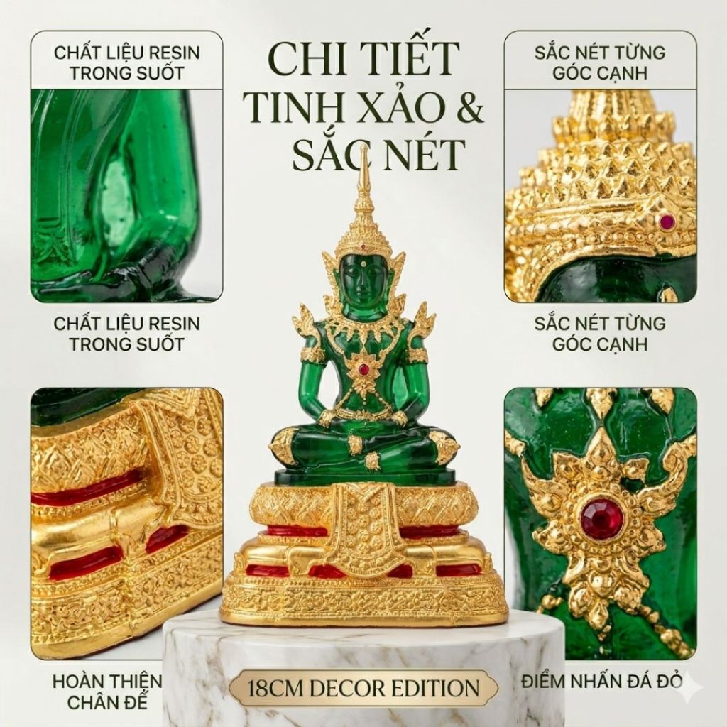 Tượng Phật Ngọc Mini 10cm – Trang Trí Không Gian Thanh Lịch, Tinh Tế
