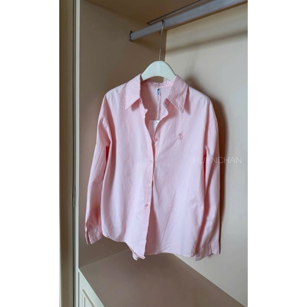 ÁO SƠ MI TAY DÀI THÊU NGỰA FREESIZE Form Rộng Basic Hàn Quốc thanh lịch, Dễ Phối Đi Làm Đi Chơi - HuyenChang Boutique