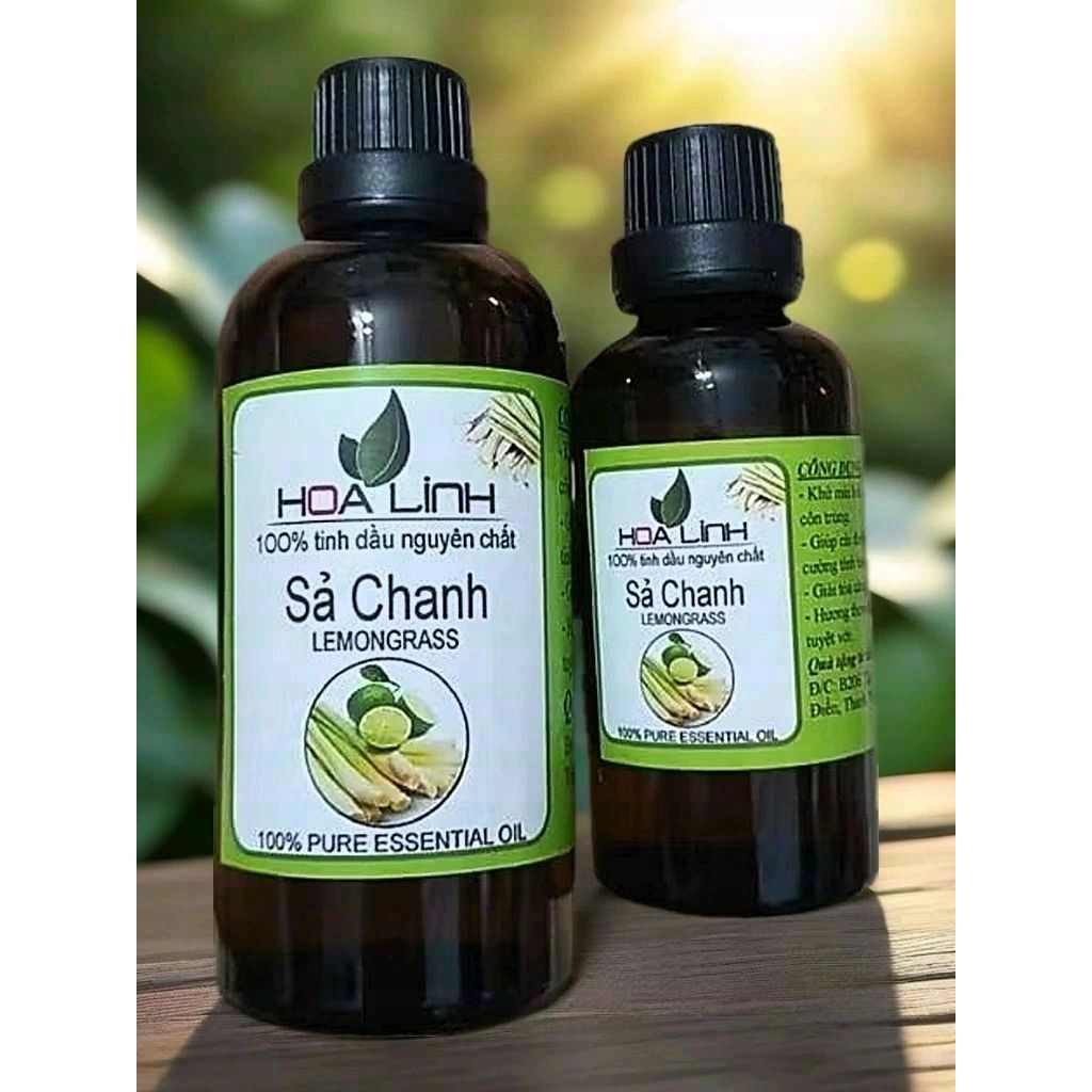 Tinh Dầu Sả Chanh nguyên chất 100% xông phòng, đuổi muỗi Hoa Linh 10ML- 30ML- 50ML- 100ML