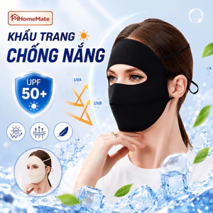 Khẩu Trang Chống Nắng Toàn Mặt HomeMate Polyester Thoáng Khí UPF50+ Chống 99% Tia UV, Khẩu Trang Ninja 2 Lớp
