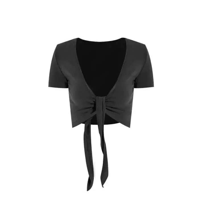 Set Áo Cardigan Cộc Tay Buộc Nơ Phối Áo Ren Nữ Hot Trend