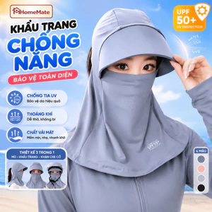 Mũ Chống Nắng HomeMate Trùm Đầu Lụa Băng, Nón Ninja Che Mặt Chống UV Thoáng Khí Đi Xe Máy