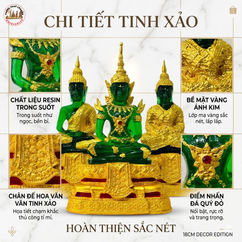 Tượng Trang Trí Để Bàn Phật Ngọc 16cm – Sự Kết Hợp Giữa Nghệ Thuật Và Tinh Tế