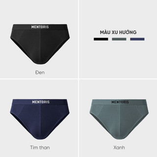 COMBO 3 Quần Lót Tam Giác Nam MENTORIS Vải Cotton Mềm Mịn, Co Giãn 4 Chiều, Thoáng Khí CB3MBF01