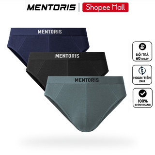 COMBO 3 Quần Lót Tam Giác Nam MENTORIS Vải Cotton Mềm Mịn, Co Giãn 4 Chiều, Thoáng Khí CB3MBF01