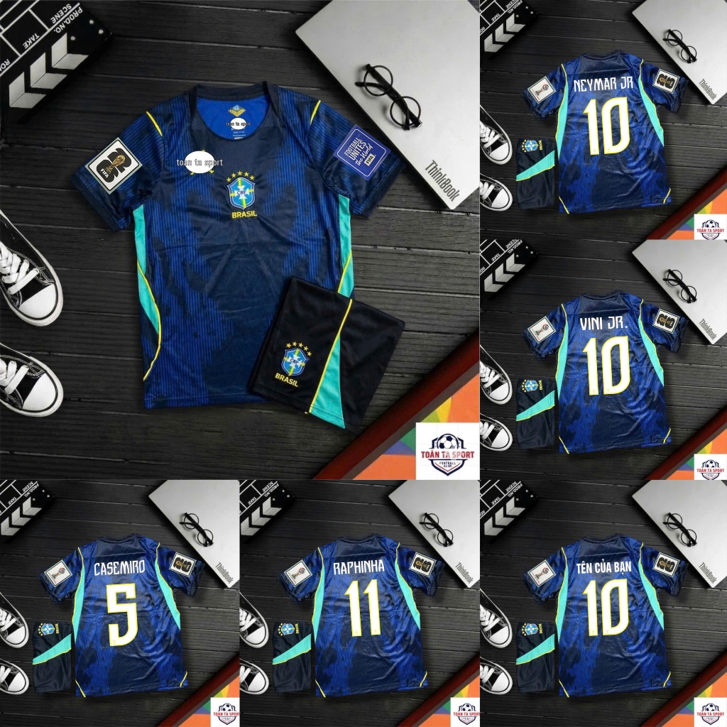 Quần Áo Bóng Đá ĐT Brasil Mẫu Mới WC 2026 - Chuẩn Mẫu Thi Đấu - Vải Polyester Gai Thái Cao Cấp
