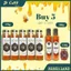HONEY LAND - Bộ 5 Chai mật Gia Lai 470g + 3 Hủ mật hoa rừng 250g + 3 Lon cá sốt cà 155g