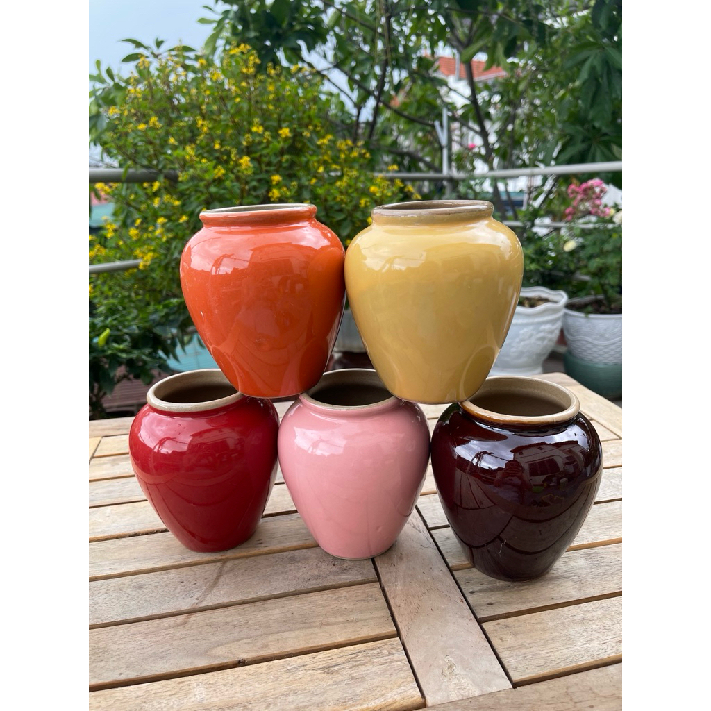 Combo 10 Lu nước 500ml nhiều màu - Ly gồm decor vintage cái
