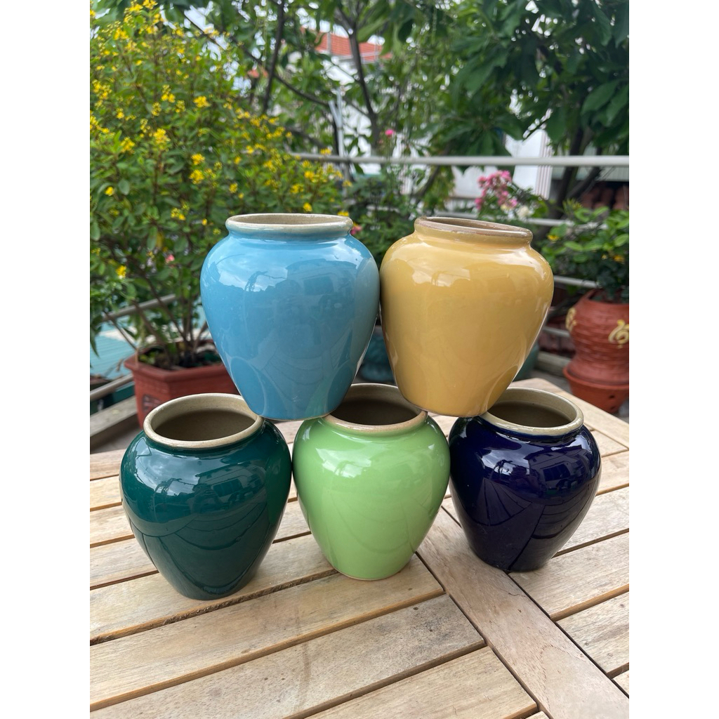 Combo 10 Lu nước 500ml nhiều màu - Ly gồm decor vintage cái