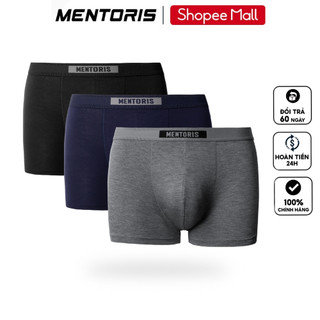 COMBO 3 Quần Lót Nam MENTORIS, Quần Sịp Đùi Cotton Mềm Mại, Thoáng Khí, Kháng Khuẩn CB3MBX02