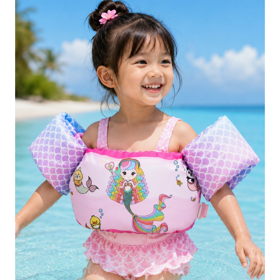 Phao bơi liền thân,phao tay đỡ ngực cho bé 12kg đến 25kg chất liệu cao cấp mềm mại 01