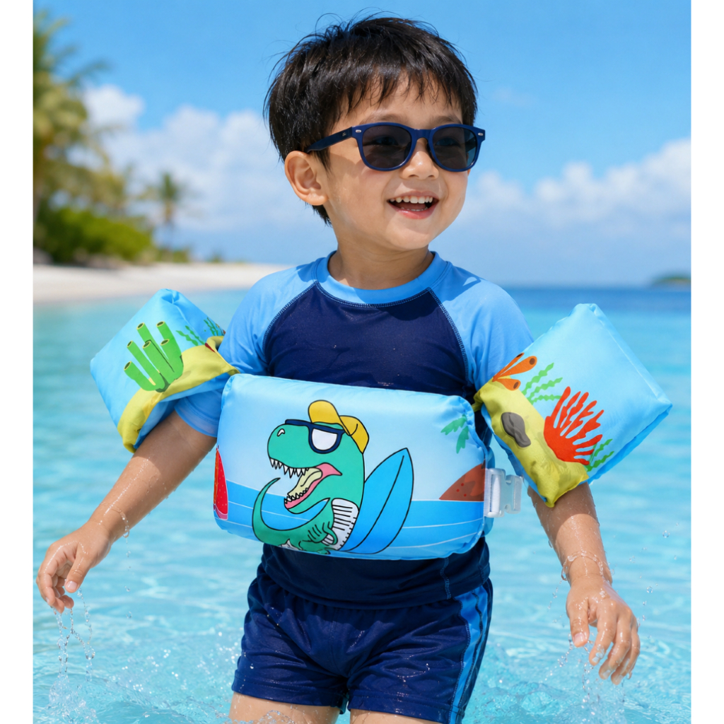 Phao bơi liền thân,phao tay đỡ ngực cho bé 12kg đến 25kg chất liệu cao cấp mềm mại 01
