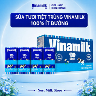 Sữa Tươi Tiệt Trùng Vinamilk Ít Đường 110ml/ 180ml - Thùng 48 Hộp