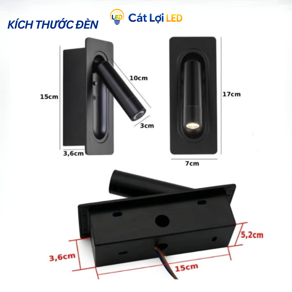 Đèn LED âm trần để bàn, công suất 3W, tiện ich đa năng, bảo hành 2 năm