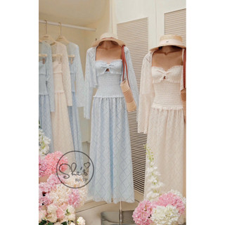 Set Váy Quây Chun Maxi Mix Cardigan Chuẩn She’s