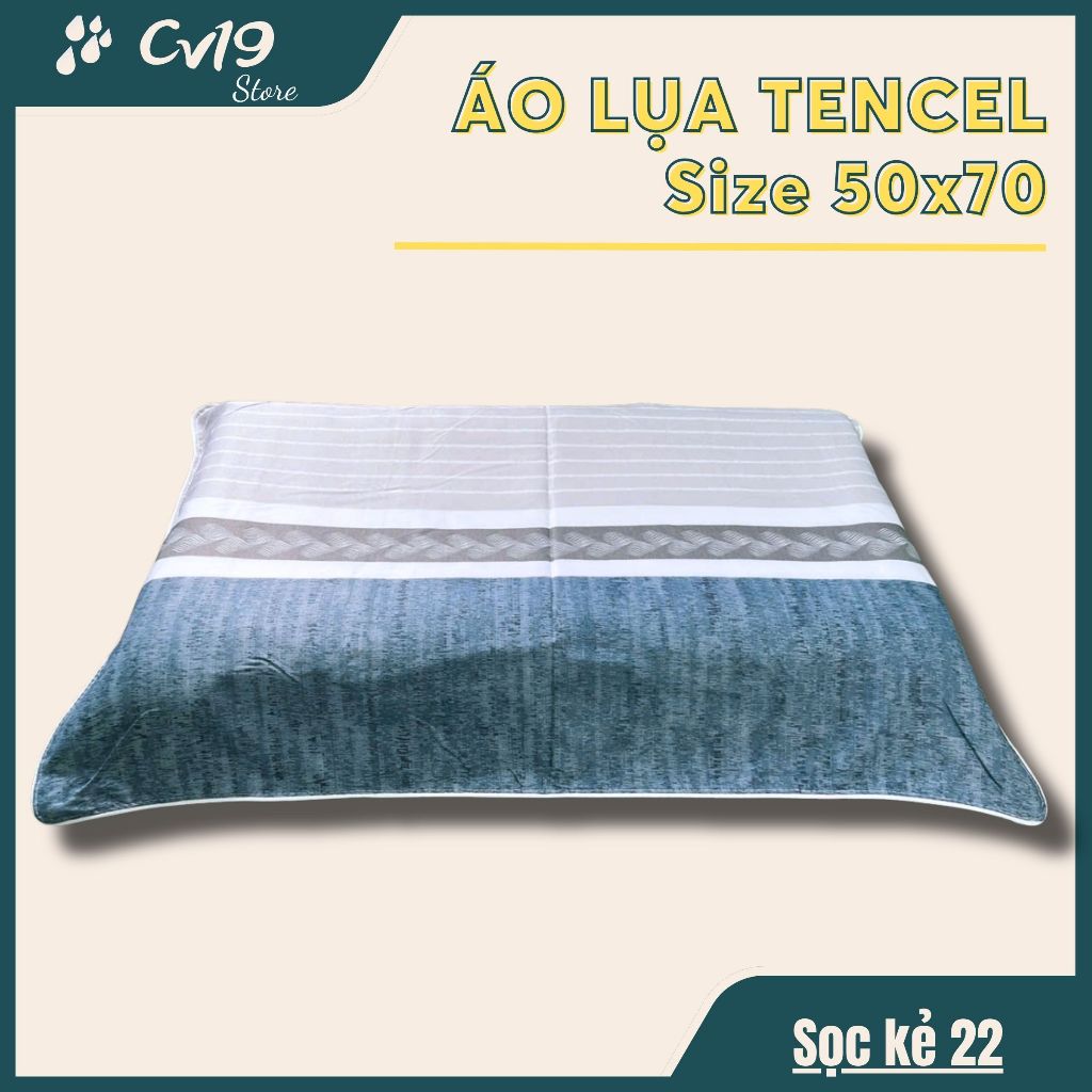 LỤA TENCEL - 1 Áo gối lụa tencel (Sọc Kẻ) áo 50x70, áo gối lụa lạnh, áo gối lụa cao cấp, tơ tằm