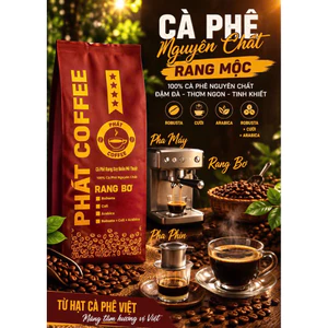 Cà phê Bột nguyên chất 50% Robusta 50% Culi Rang Bơ