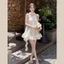 Váy Babydoll Tiểu Thư Cổ Yếm Hở Lưng Viền Bèo Họa Tiết Hoa Mùa Hè (Kèm Vòng Cổ) [Amélie Dress]