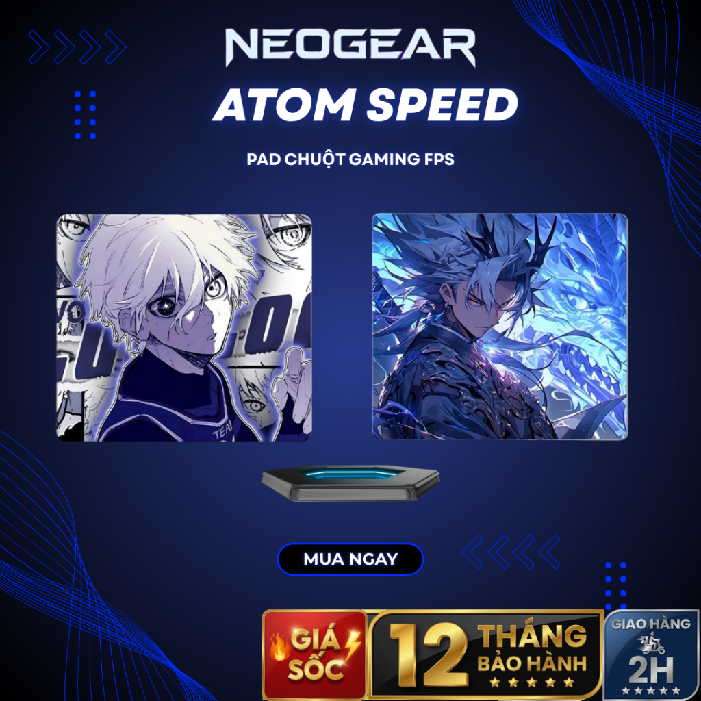 🎁 Pad Chuột Gaming FPS Atom Speed - Kính Cường Lực Di Mượt, Chống Trượt ...