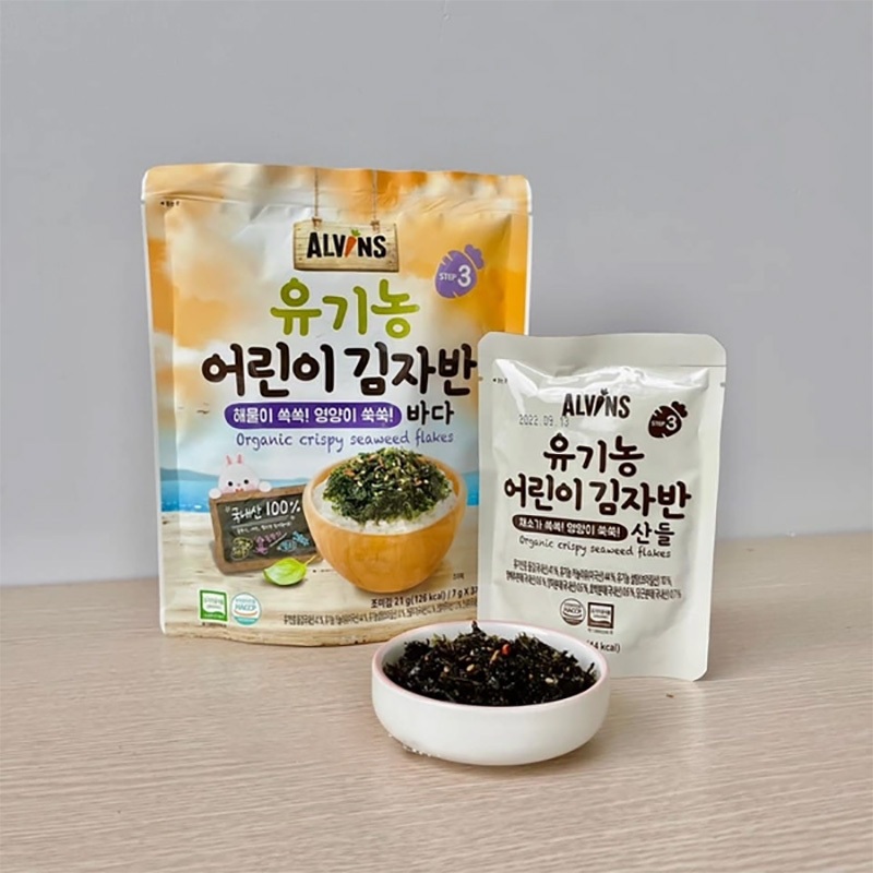 Rong biển rắc cơm hữu cơ vị hải sản Alvins 21g