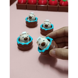 [Móc Khóa] Clicker Capybaras Ngâm Bồn Mini- Nhấn giảm căng thẳng, âm thanh giải trí, móc ba lo ấn tượng, quà tặng, deco