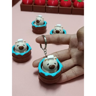 [Móc Khóa] Clicker Capybaras Ngâm Bồn Mini- Nhấn giảm căng thẳng, âm thanh giải trí, móc ba lo ấn tượng, quà tặng, deco