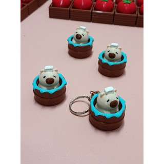 [Móc Khóa] Clicker Capybaras Ngâm Bồn Mini- Nhấn giảm căng thẳng, âm thanh giải trí, móc ba lo ấn tượng, quà tặng, deco