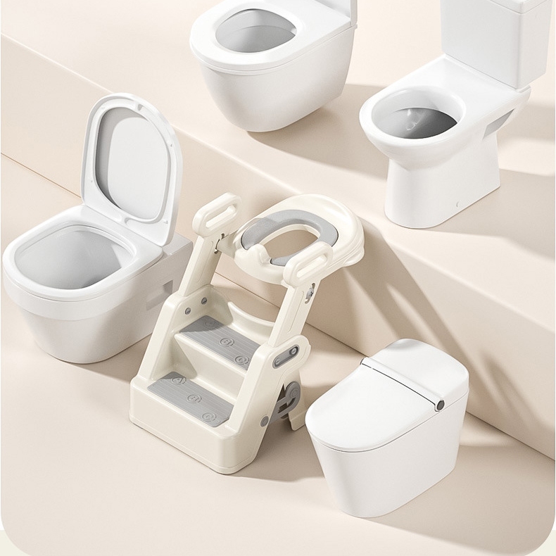 Thang bô vệ sinh cho bé BBKids, Nắp thu nhỏ bồn cầu có tay vịn, Gấp gọn gàng, Chống trơn trượt - BB011