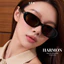 Kính mát Oval nữ LÉAGLASSES kính HARMON chất liệu nhựa cao cấp chống tia UV400, ánh sáng xanh