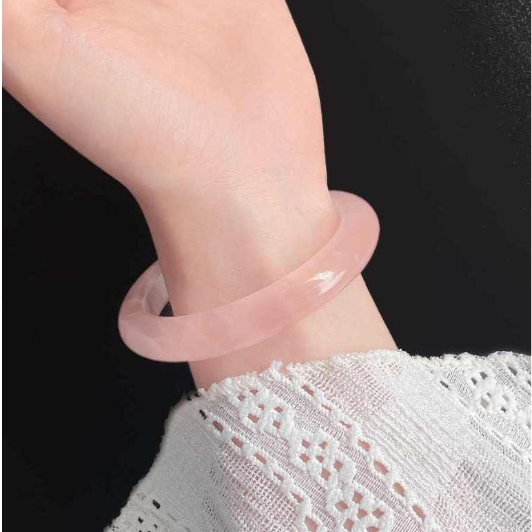 [𝐒𝐀𝐋𝐄] Vòng tay Thạch Anh Hồng bản hẹ trang sức cao cấp bằng đá tự nhiên nguyên khối 𝐊𝐈𝐌 𝐓𝐇À𝐍𝐇 𝐁Ả𝐎