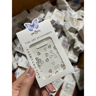 set phụ kiện nơ trái tim trang tim  móng tay