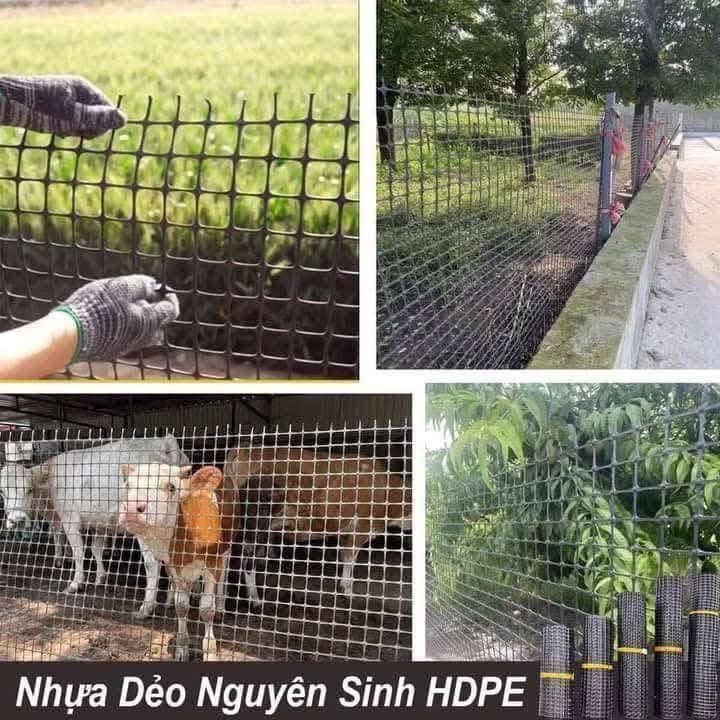 ( ô 3x4 cm ) lưới nhựa dẻo cao 1M đến 2M mét dài 25 mét lưới rào vườn - lưới quây chuồng-làm sàn