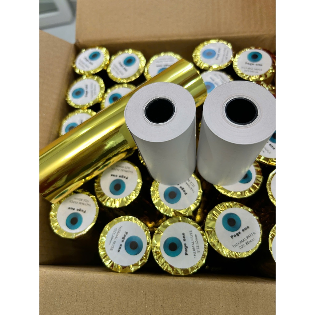 Giấy in nhiệt 80x50mm In rõ nét | Không kẹt giấy | Đủ mét |Giấy in hóa đơn POS cho nhà hàng, cà phê, siêu thị, tạp hoá