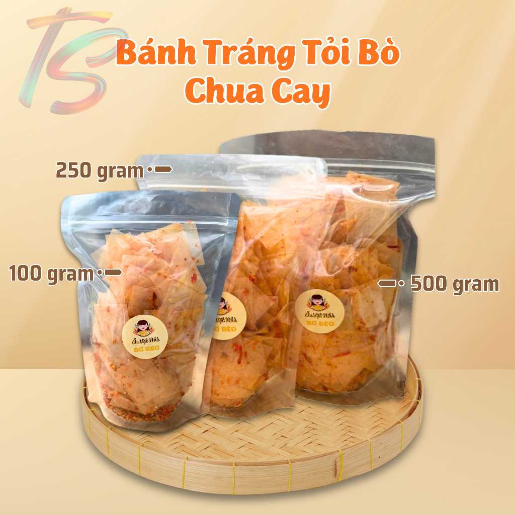 Bánh Tráng Bò Tỏi Chua Cay - Ăn Vặt Nhà Bơ Béo