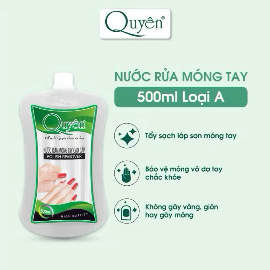 Axetol nước rửa móng tay QUYÊN chính hãng (40ml;125ml;500ml) giúp lau gel an toàn, hiệu quả nhỏ gọn