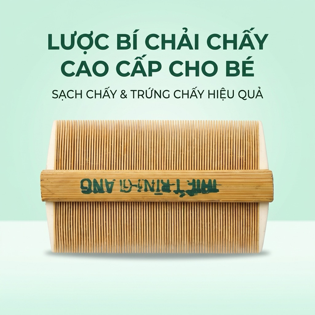Lược bí chải chấy cho bé lược bí tre tự nhiên chải sạch trứng chấy và gàu